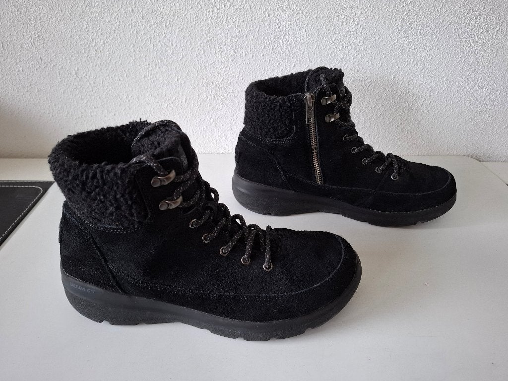 *  Skechers maat 40 boots laarzen glacial ultra 16677 / bbk, Skechers, Verzenden, Zwart, Sneakers of Gympen
