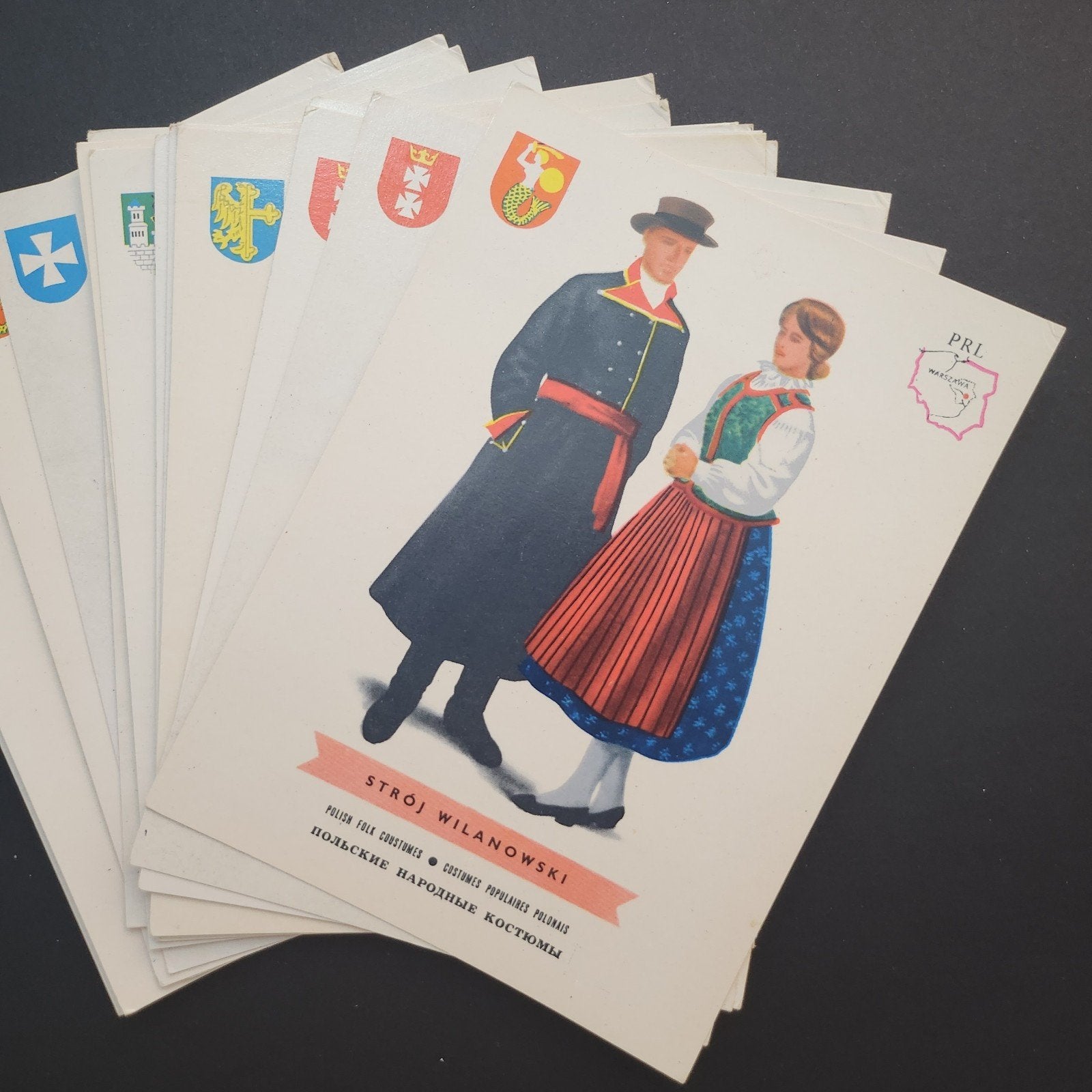 Serie van 18 Poolse kaarten - Traditionele klederdracht, Ophalen of Verzenden, Ongelopen, Overig Europa