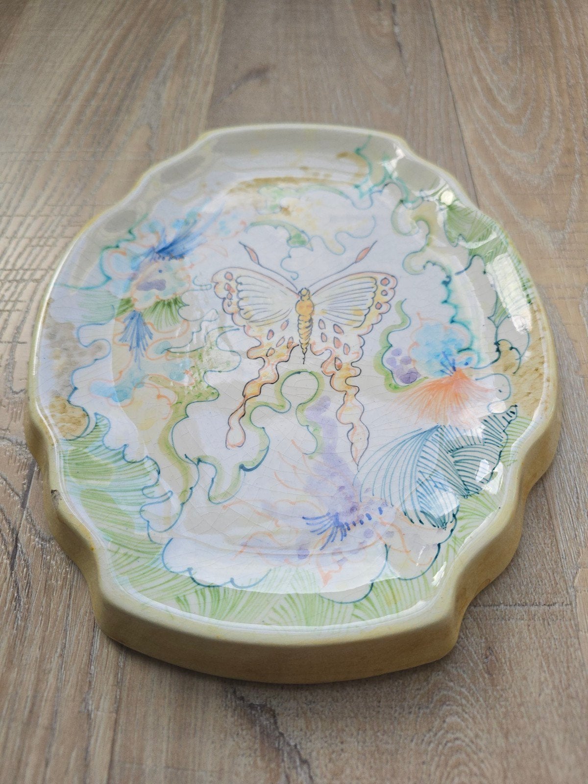 antiek Gouds plateel uit de vroege 1900S in Art Nouveau €69, Antiek en Kunst, Ophalen of Verzenden