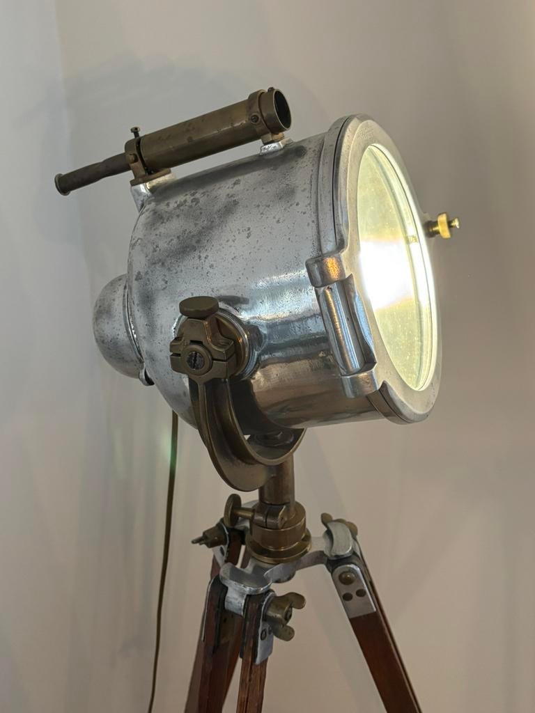 Unieke vloerlamp, spot, zoeklicht, seinlicht, seinlamp, Ophalen, Gebruikt, 100 tot 150 cm, Metaal