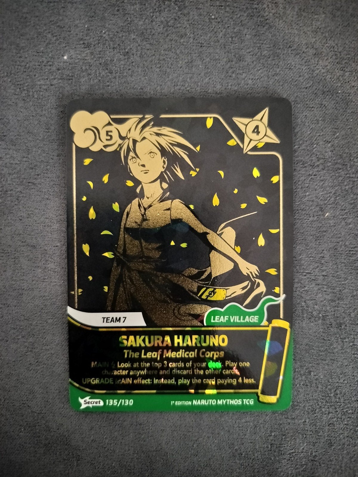 Sakura Haruno 135/130 1st Edition Naruto Mythos T, Ophalen of Verzenden, Zo goed als nieuw, Foil