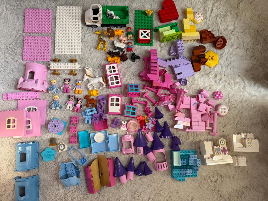 Grote Duplo collectie: kasteel, boerderij, prinsessen & meer, Inclusief minifiguren, Gebruikt, Overige thema's, Ophalen of Verzenden