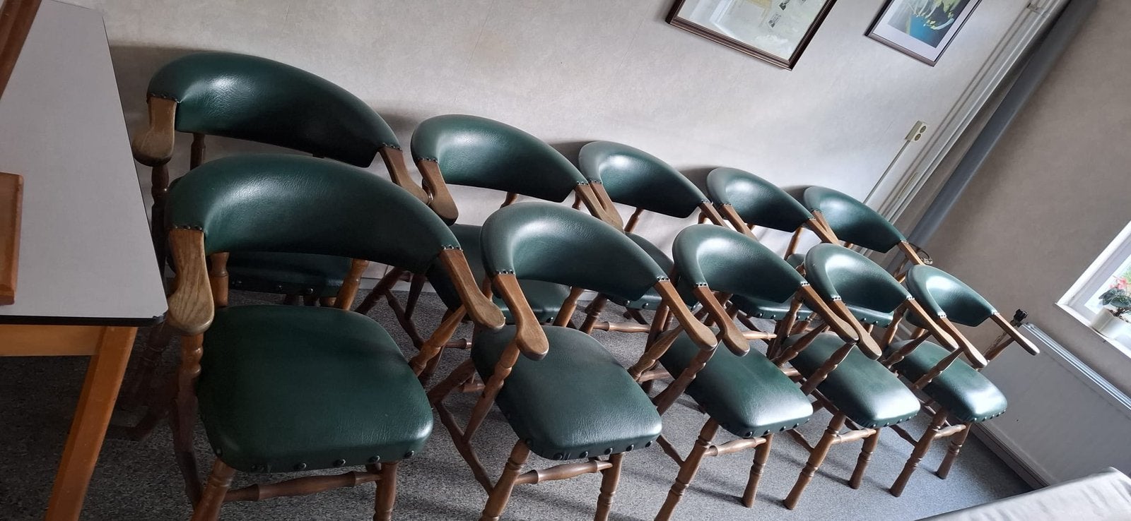 Retro stoelen, Ophalen of Verzenden, Zo goed als nieuw, Bruin, Leer