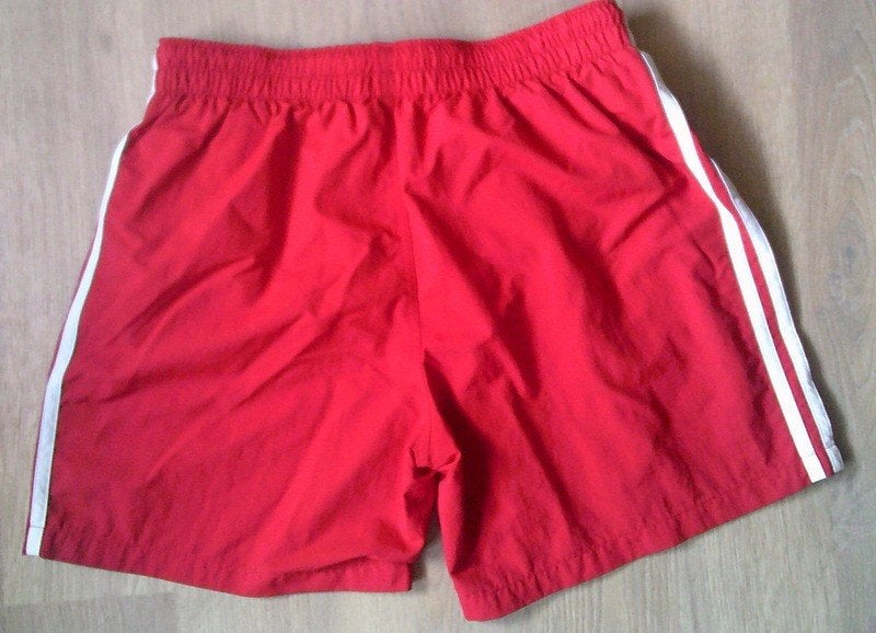 ADIDAS rode "primegreen" zwembroek/korte broek maat M, Overige typen, Adidas, Gedragen, Rood