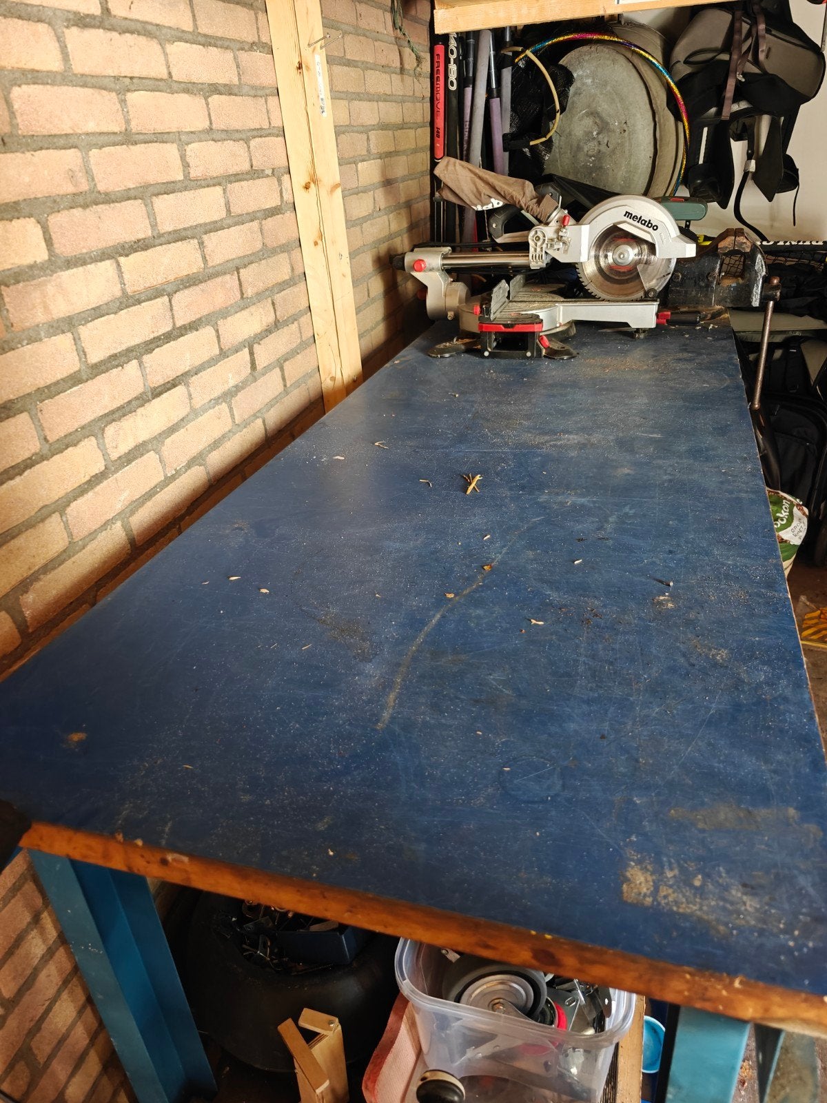 Robuuste werkbank op wielen - 200x75x99 cm, Ophalen, Gebruikt
