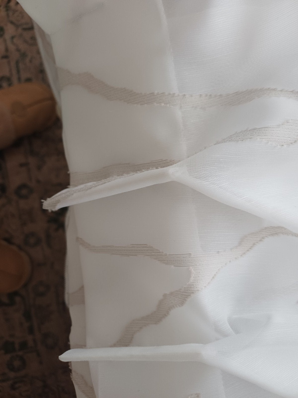 Inbetween gordijnen  splinter nieuwe wit met print, 243 cm, Loodveter, Wit, Nieuw