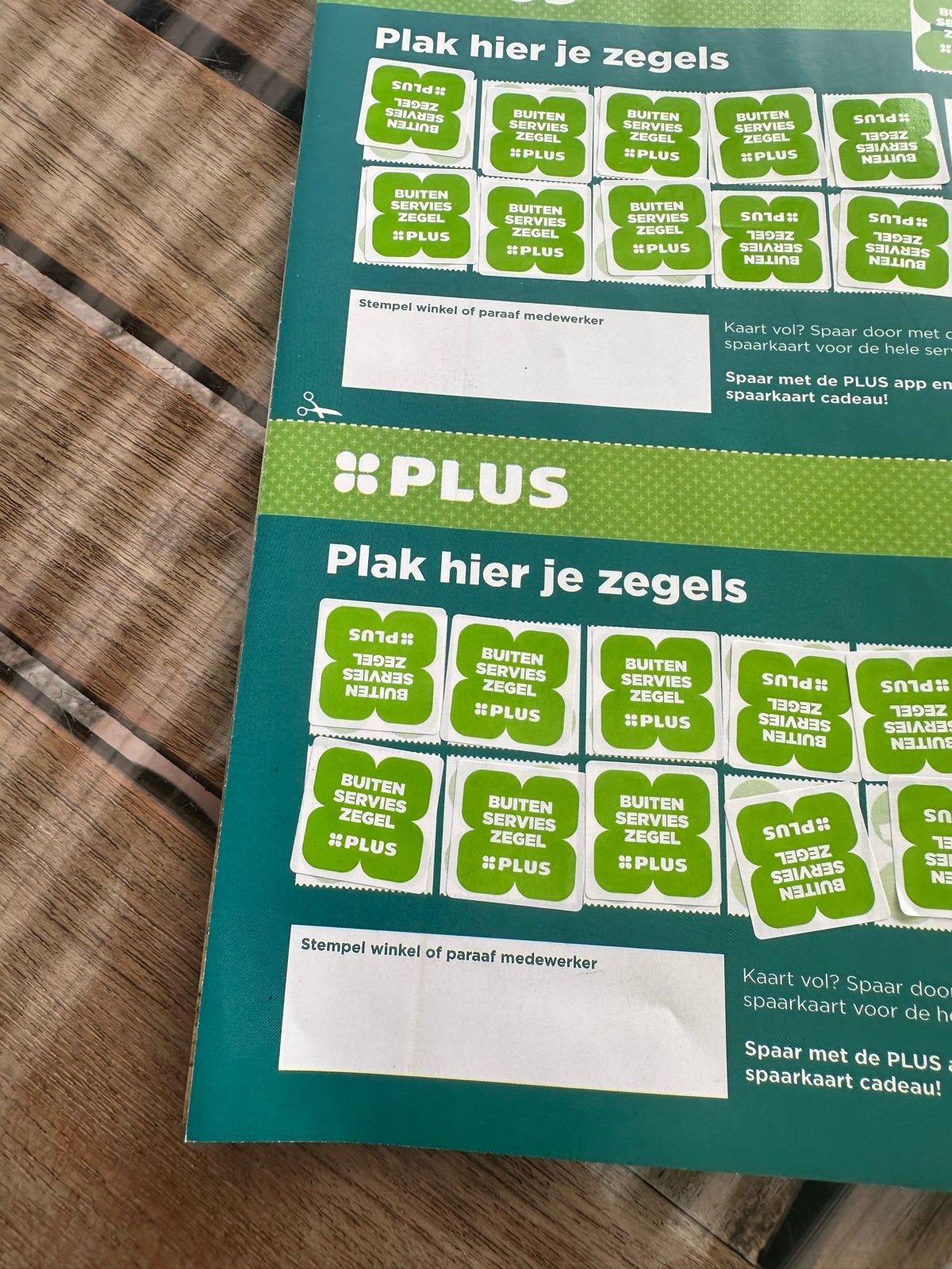 6 kaarten =60 zegels  PLUS Mepal sparen voor buitenservies, Verzamelen, Supermarktacties, Plus, Ophalen of Verzenden
