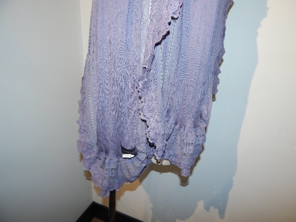 Rosemunde prachtige shawl brede band kant paars zijde katoen, Verzenden, Maat 46/48 (XL) of groter, Nieuw, Rosemunde