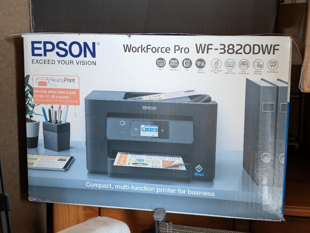 Epson Workforce pro WF-3820DWF, Computers en Software, Printers, Zo goed als nieuw, All-in-one, Inkjetprinter, Faxen, Kleur printen