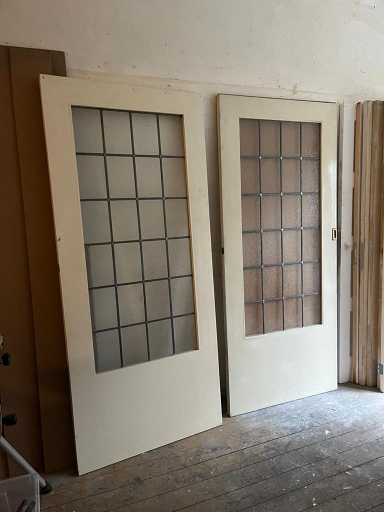 Glas-in-lood ensuite deuren, Ophalen, 200 tot 215 cm, Glas, Buitendeur
