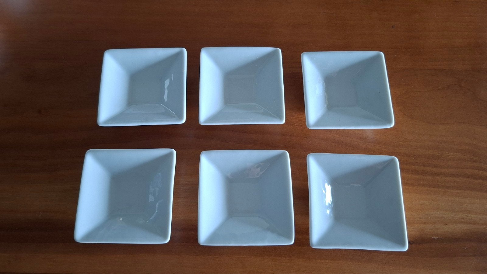 Set van 6 vierkante schaaltjes - wit porselein, Huis en Inrichting, Keuken | Servies, Ophalen of Verzenden, Modern, Porselein