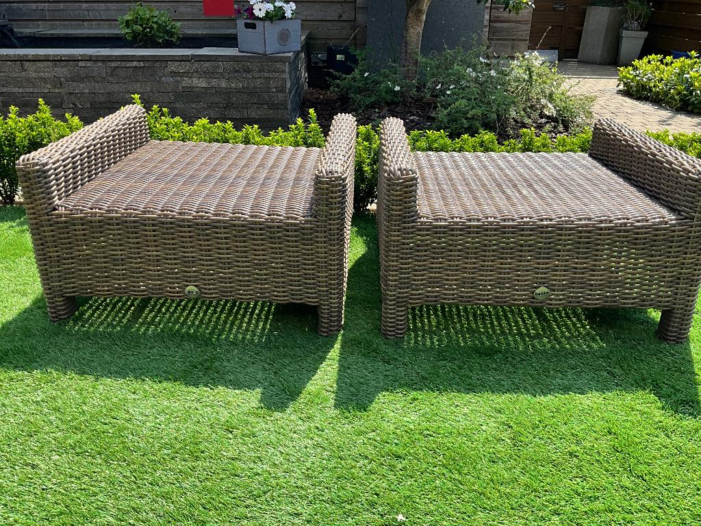 Voetenbank 4SO, Tuin en Terras, Tuinstoelen, Ophalen, Zo goed als nieuw, Wicker