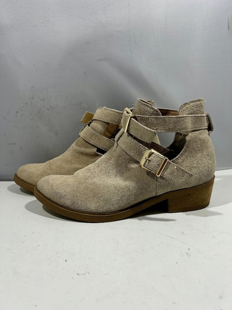 maat 38, Manfield, Stoere licht beige laarsjes, Verzenden, Beige, Lage of Enkellaarzen, Zo goed als nieuw
