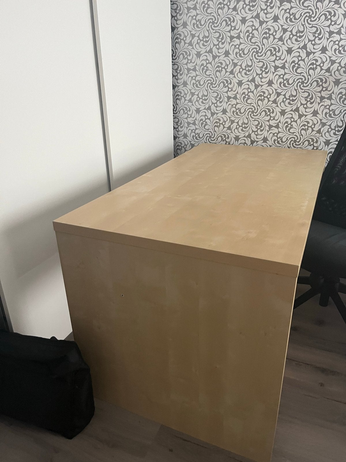 Gebruikt houten bureau ikea kallax, Huis en Inrichting, Ophalen, Gebruikt, Hout, Bruin