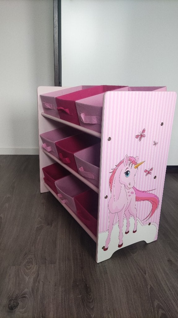 Opbergrekje speelgoed unicorn, Ophalen, Zo goed als nieuw