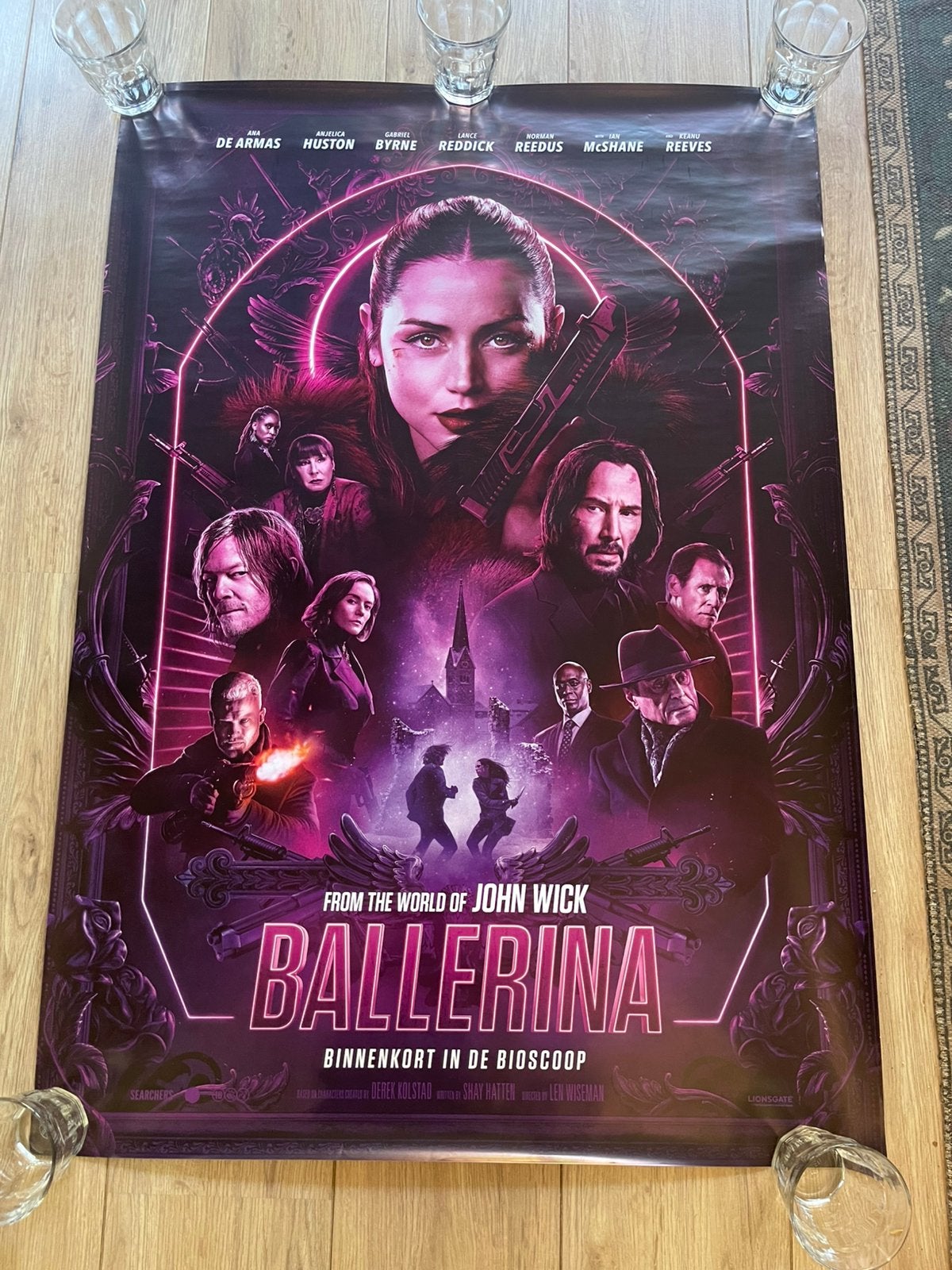 Keanu Reeves Ballerina Filmposter 100 x 70 cm dubbelzijdig, Ophalen of Verzenden, Zo goed als nieuw, Deurposter of groter, Film en Tv