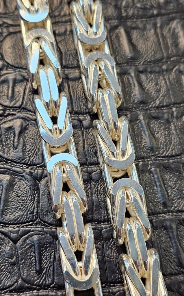 Prachtige massiefe zilver Koningsketting 80cm lang, Ophalen of Verzenden, Nieuw, Zilver, Zilver