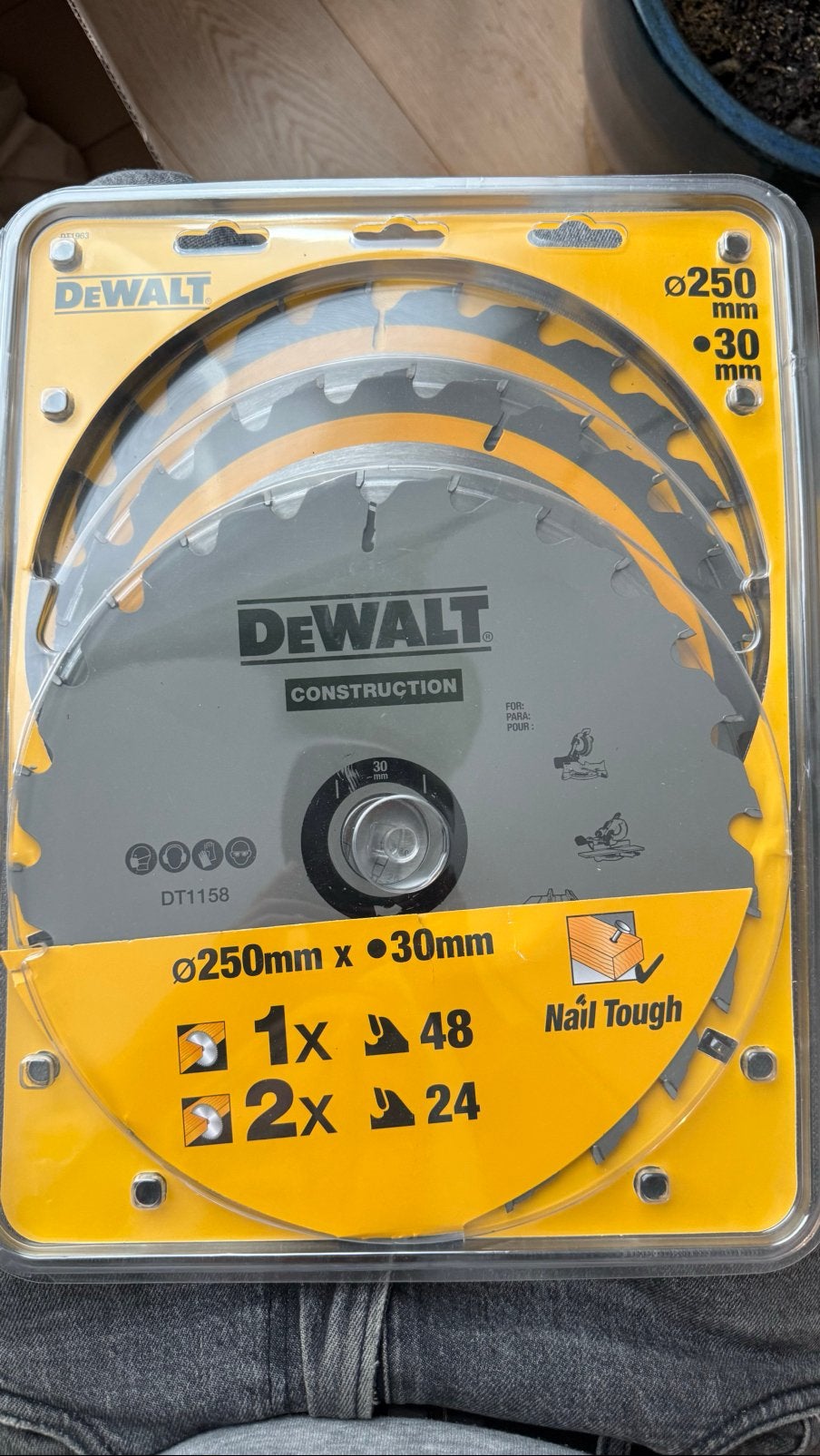 3x dewalt 250x30 24t zaagblad, Cirkelzaag, 70 mm of meer, Nieuw, Ophalen of Verzenden
