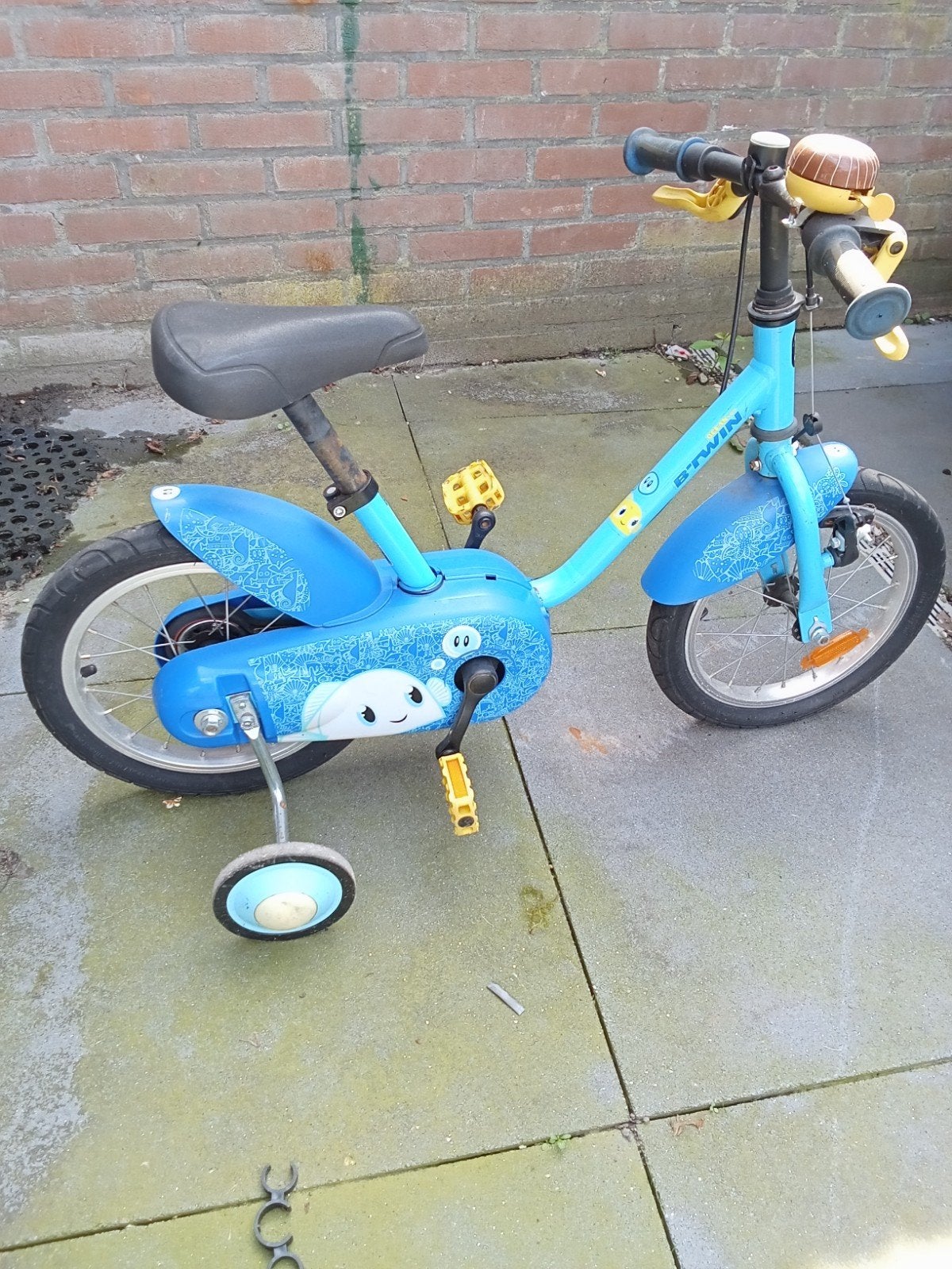 B'Twin kinderfiets 12 inch met zijwieltjes, Zijwieltjes, Ophalen of Verzenden, Schijfrem, Minder dan 16 inch