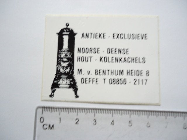 sticker oud Oeffelt V BENTHUM cuijk kachel kolen vintage, Verzenden, Zo goed als nieuw, Bedrijf of Vereniging