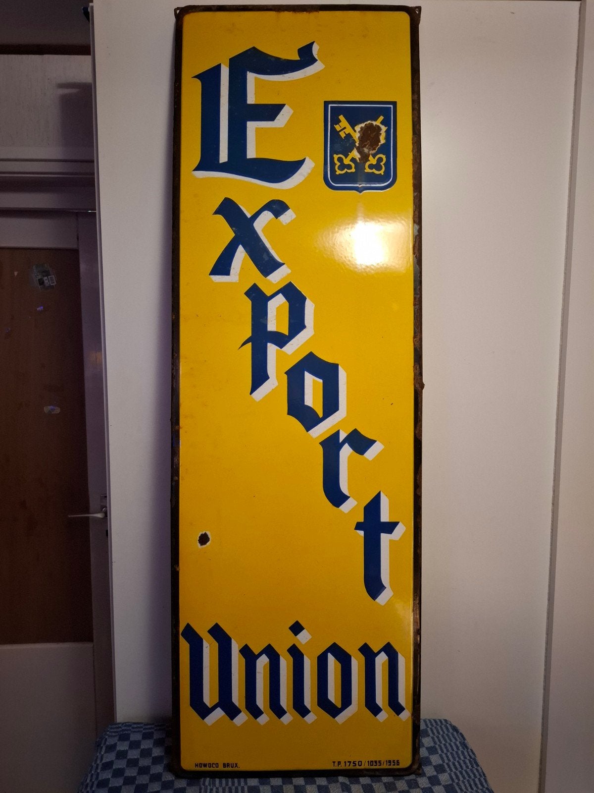 Emaille bord, Verzamelen, Biermerken, Gebruikt, Reclamebord, Plaat of Schild, Overige merken, Ophalen of Verzenden