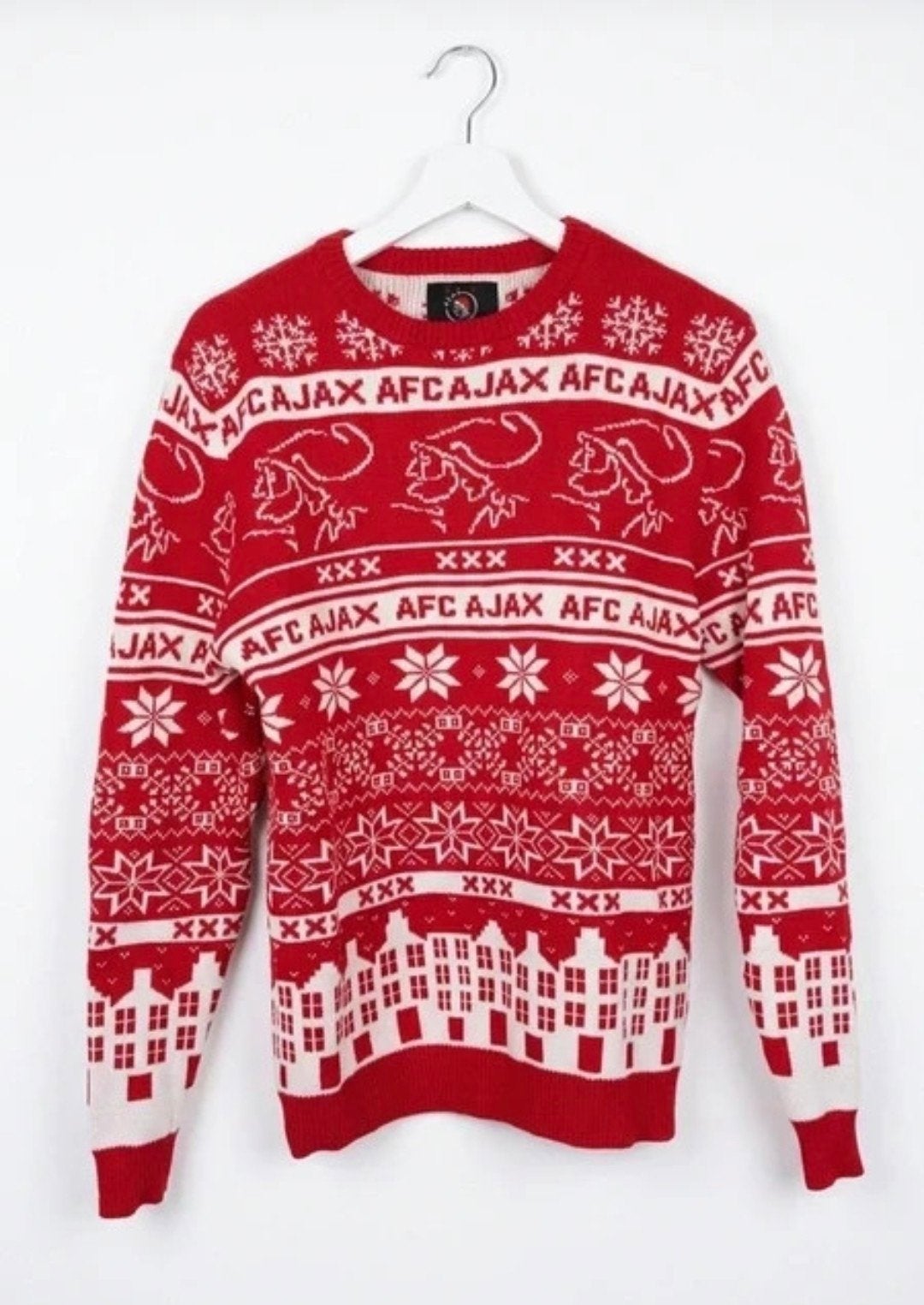 Ajax Kersttrui - Rood/Wit - Maat M, Maat 48/50 (M), Ophalen of Verzenden, Zo goed als nieuw, Ajax