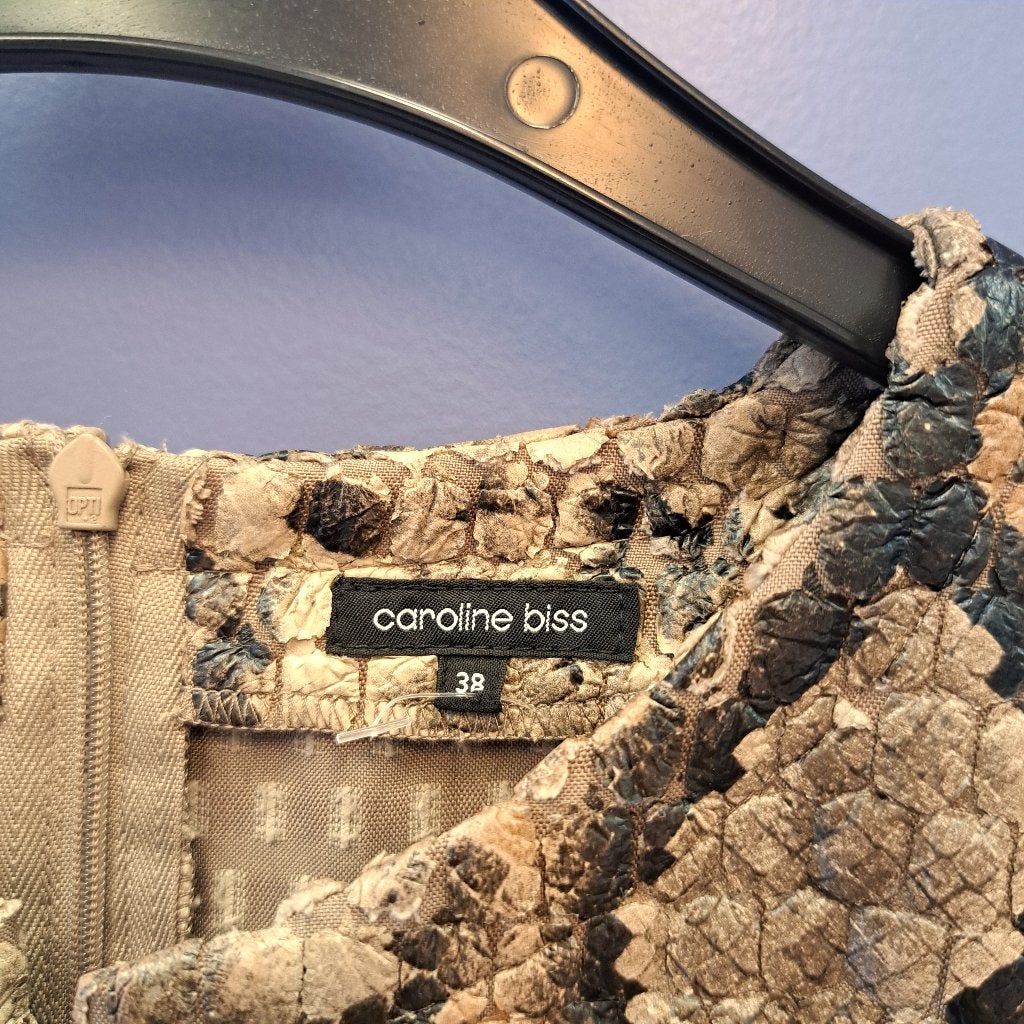 Caroline Biss structuur shirt in bruin tinten snake 38 50946, Maat 38/40 (M), Bruin, ., Ophalen of Verzenden