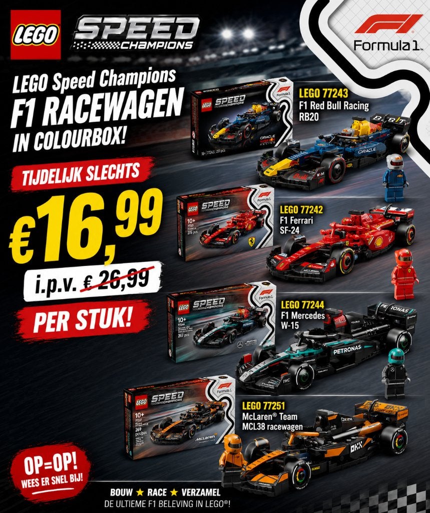 LEGO Speed Champions F1 77242/77243/77244/77251 € 16,99, Verzamelen, Ophalen of Verzenden, Nieuw, Formule 1