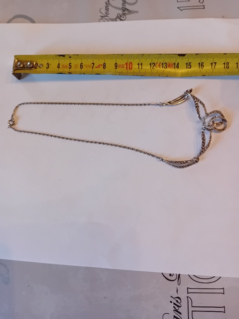 vintage zilver ketting, Ophalen of Verzenden, Zo goed als nieuw, Zilver, Zilver
