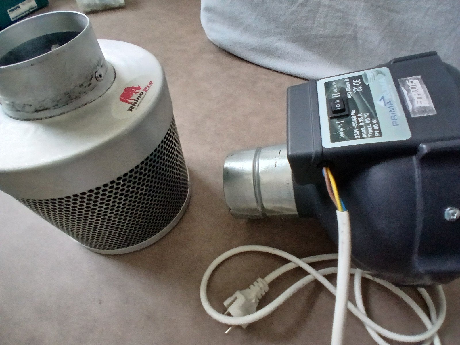 Afzuiger en Koolstoffilter Set, Doe-het-zelf en Verbouw, Ventilatie en Afzuiging, Ophalen of Verzenden