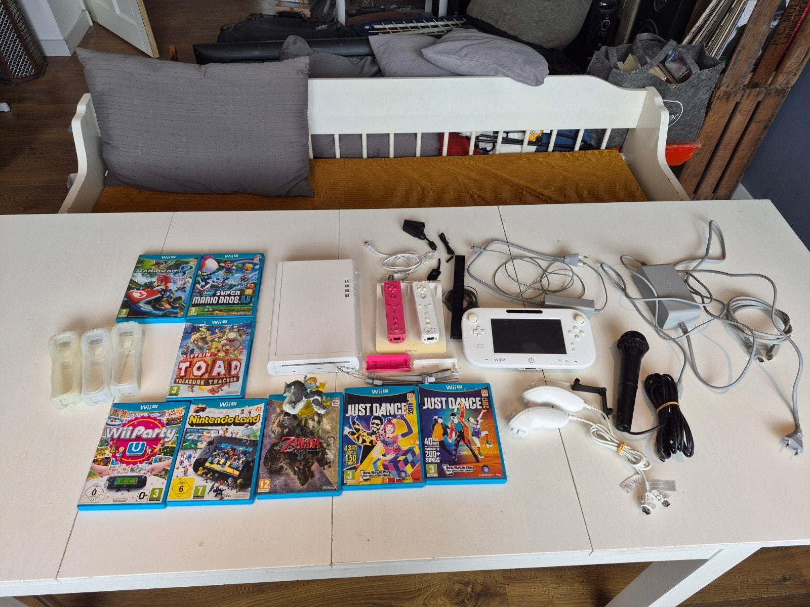 Wii U Console Bundel met 7 Games en 2 Controllers, Ophalen, Gebruikt, Met 2 controllers, Met games