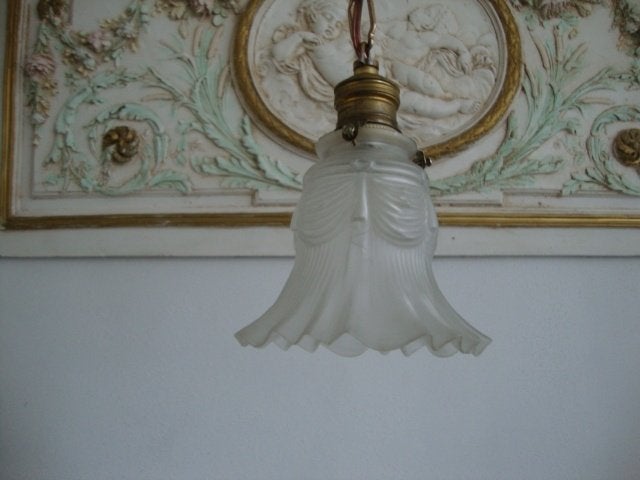 Oud glazen hanglampje (rokje) nr. 31, Ophalen of Verzenden