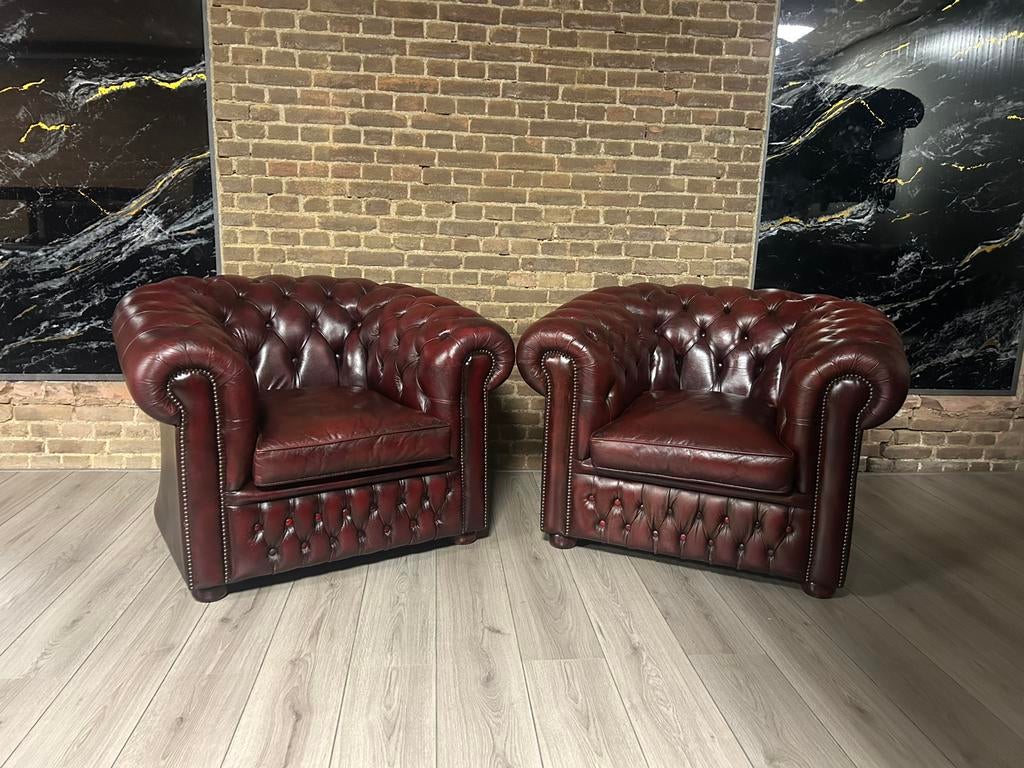 Orginele Chesterfield Fauteuils!!!, Huis en Inrichting, Banken | Bankstellen, Ophalen of Verzenden, Zo goed als nieuw, 200 tot 250 cm