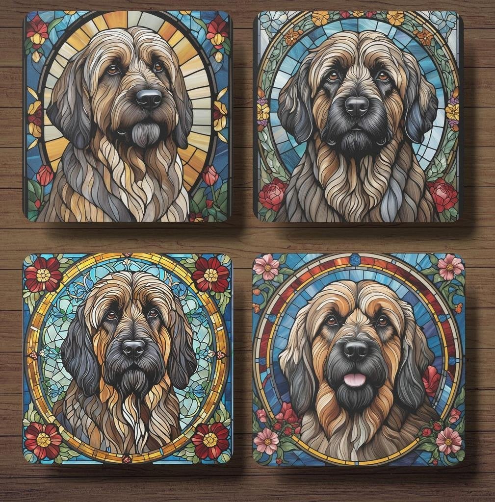 Briard Glas in lood onderzetters met houder, Ophalen of Verzenden, Nieuw