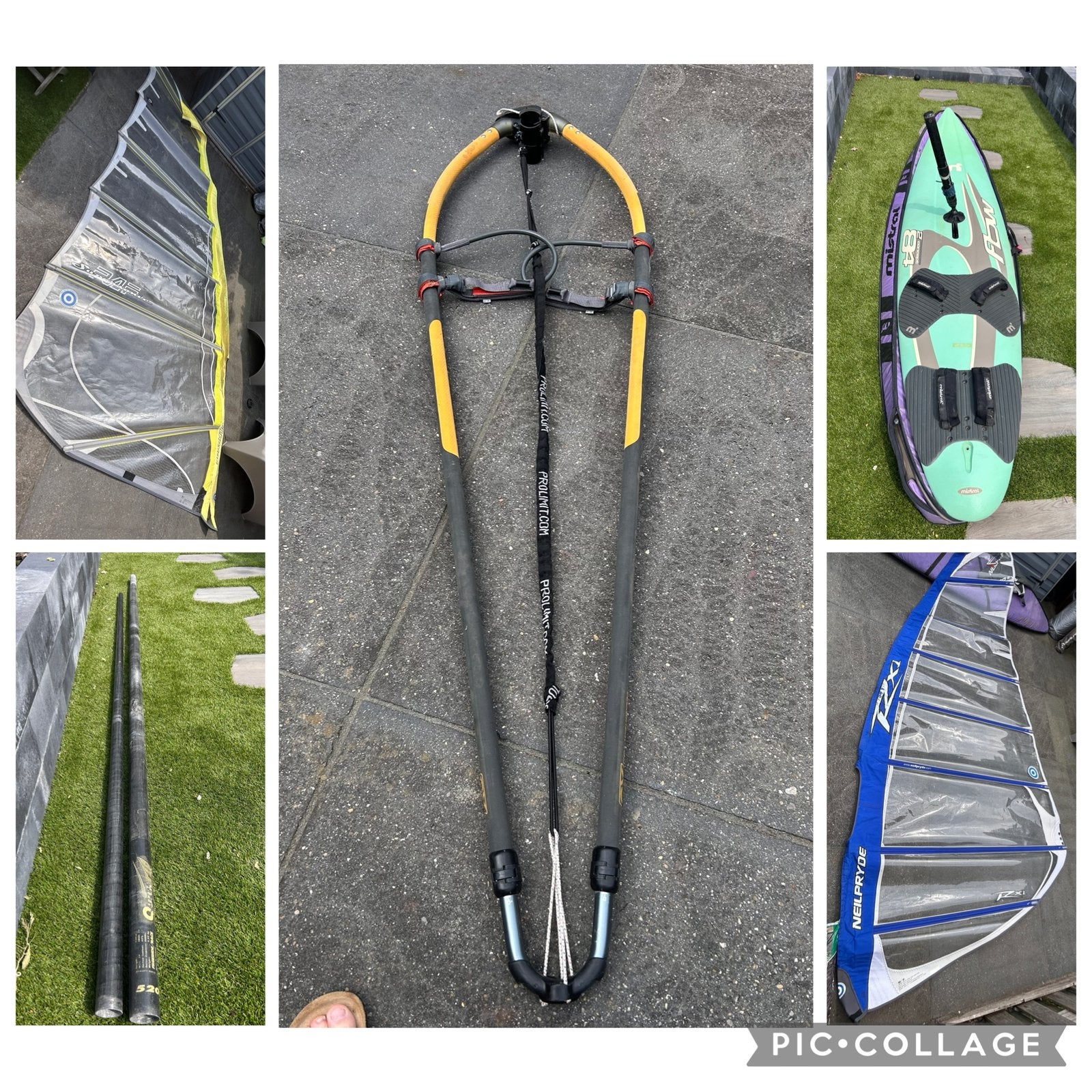 Complete windsurfset te koop., Watersport en Boten, Windsurfen, Gebruikt, Complete set, Ophalen