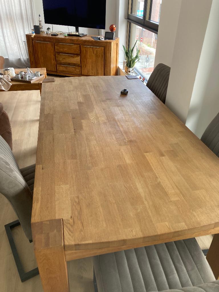 eiken eet tafel, Huis en Inrichting, Tafels | Eettafels, Ophalen, Gebruikt, Eikenhout, Eikenhout blank
