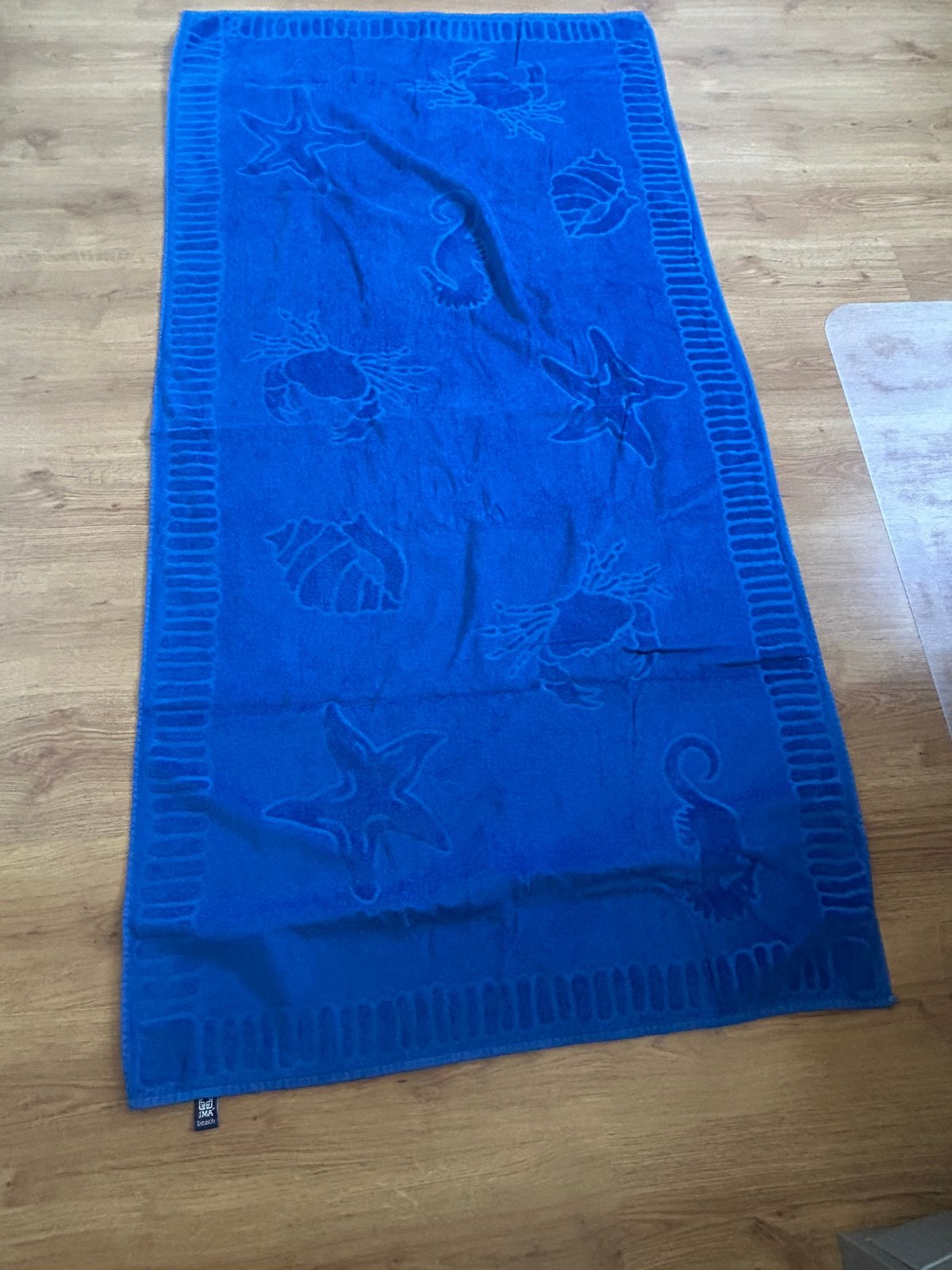 JMA Beach Badlaken Blauw met Zeedieren, Blauw, Overige merken, Badlaken, Ophalen of Verzenden