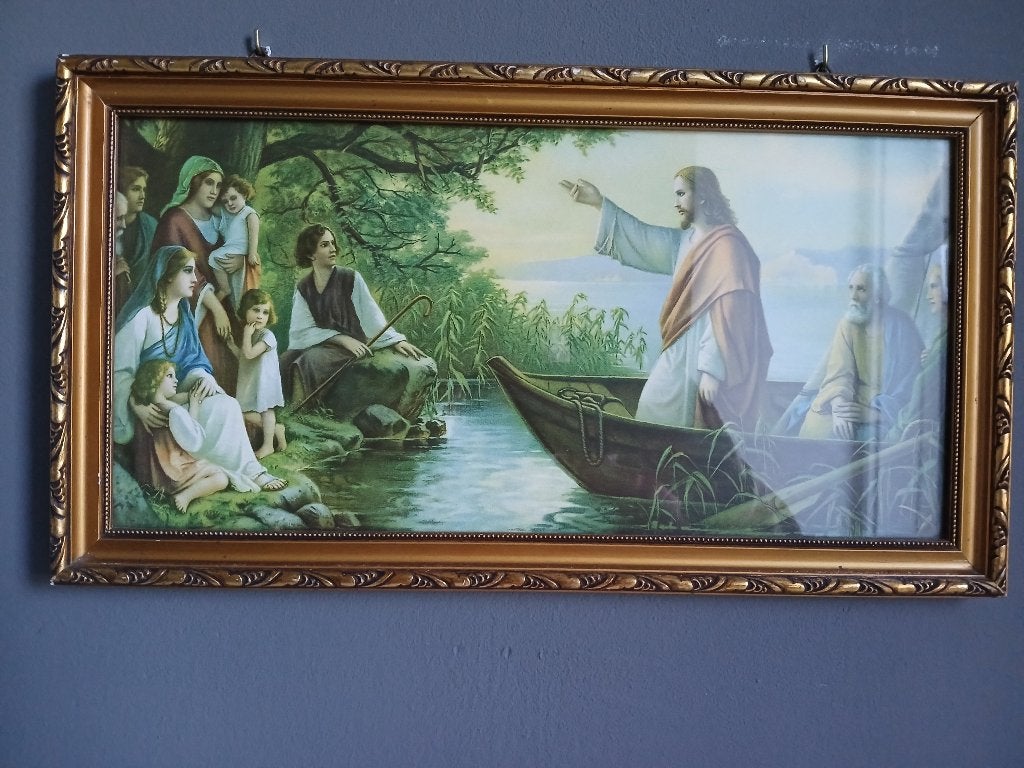 ingelijste religieuze afbeelding, Ophalen of Verzenden, Gebruikt, Overige typen, Christendom | Katholiek