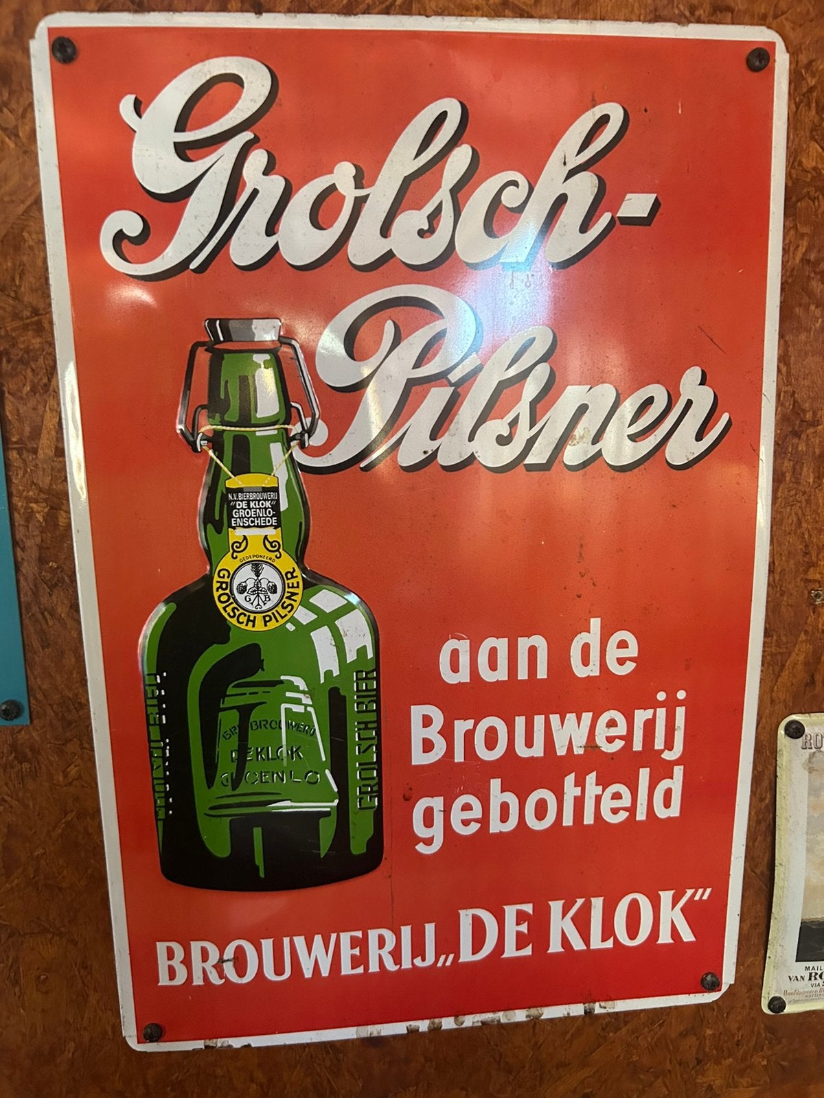 Grolsch bord, Verzamelen, Merken en Reclamevoorwerpen, Ophalen, Gebruikt, Reclamebord