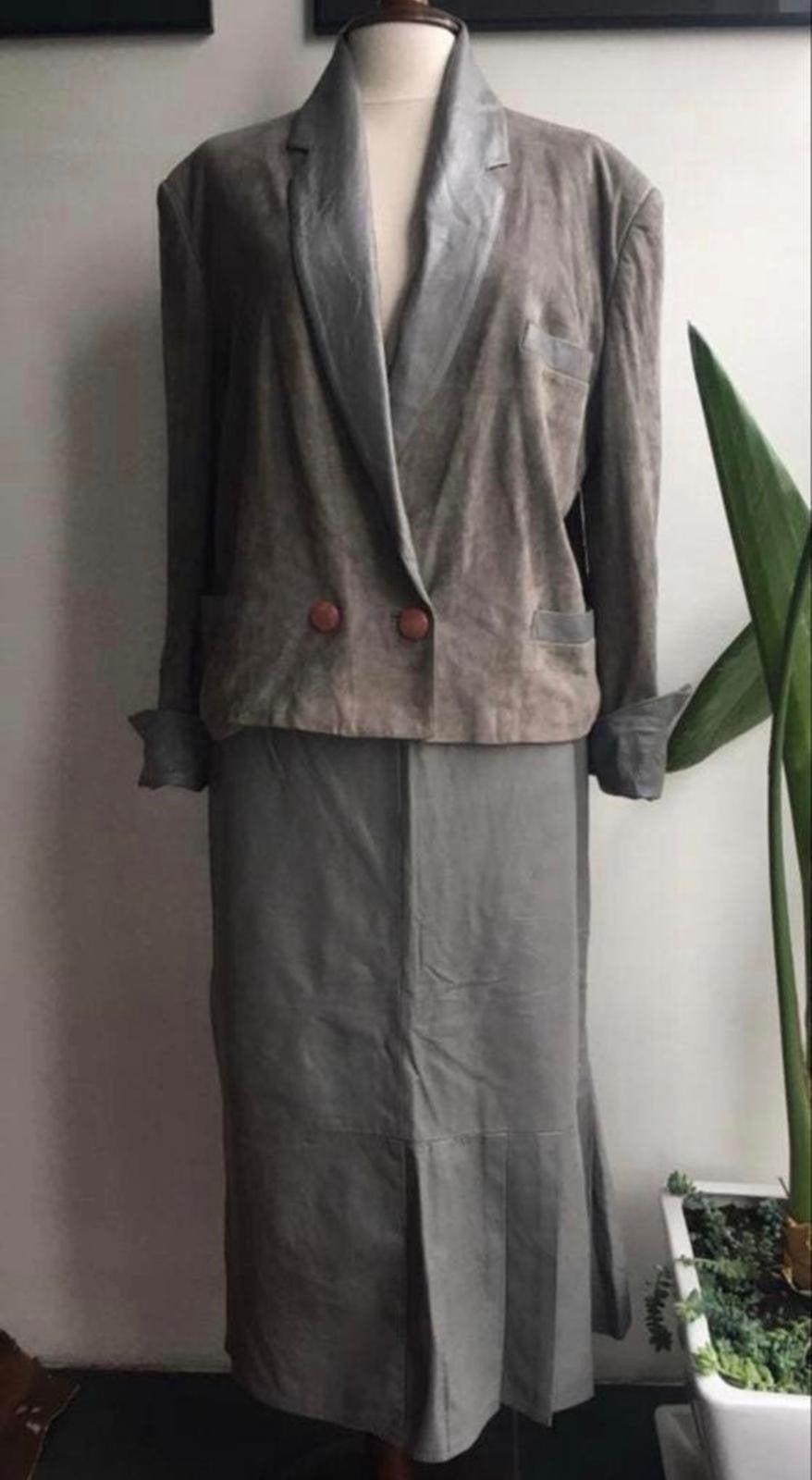 Prachtig suède leren damespak Dalexander Italië handwerk, Maat 38/40 (M), Kostuum of Pak, Ophalen of Verzenden, Zo goed als nieuw