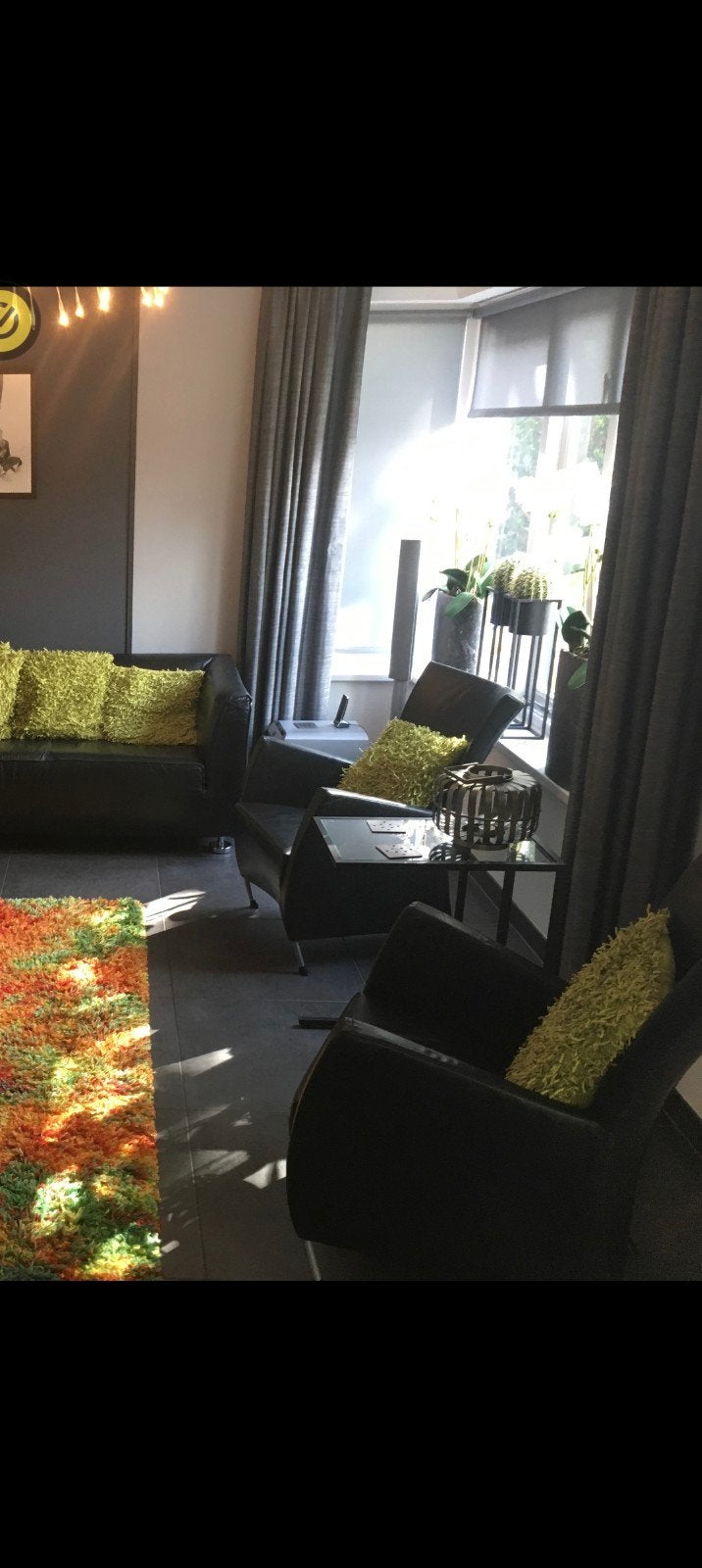 2 stuks Montis model Windy stoelen in zwart luxe leder, Ophalen, Gebruikt, Twee, Zwart