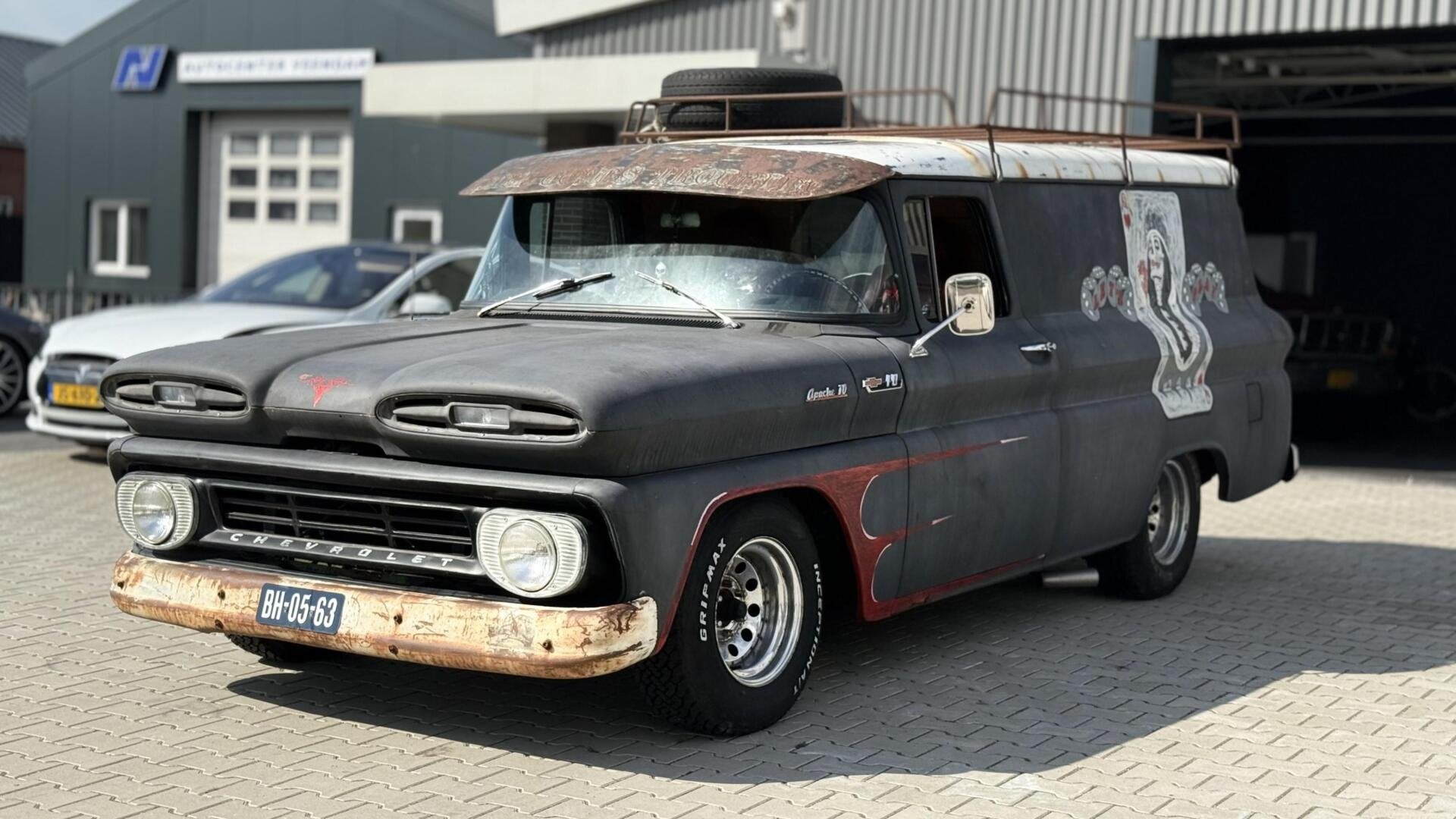 Chevrolet USA C10 V8 Apache panelvan 1962 NL Kenteken, Gebruikt, 1907 kg, Zwart, Leder