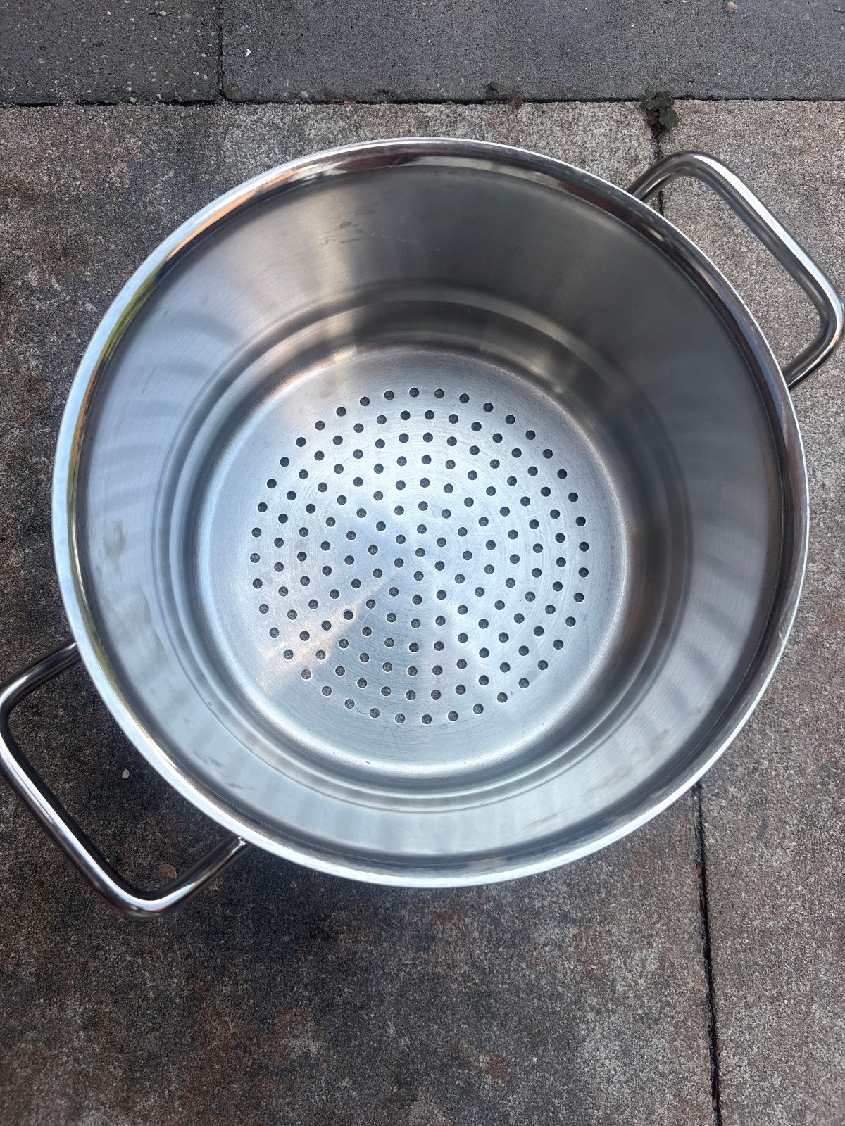 RVS Kookpan met Stoominzet - Zo goed als nieuw 20x13 cm, Ophalen, Zo goed als nieuw, Rvs, Kookpan
