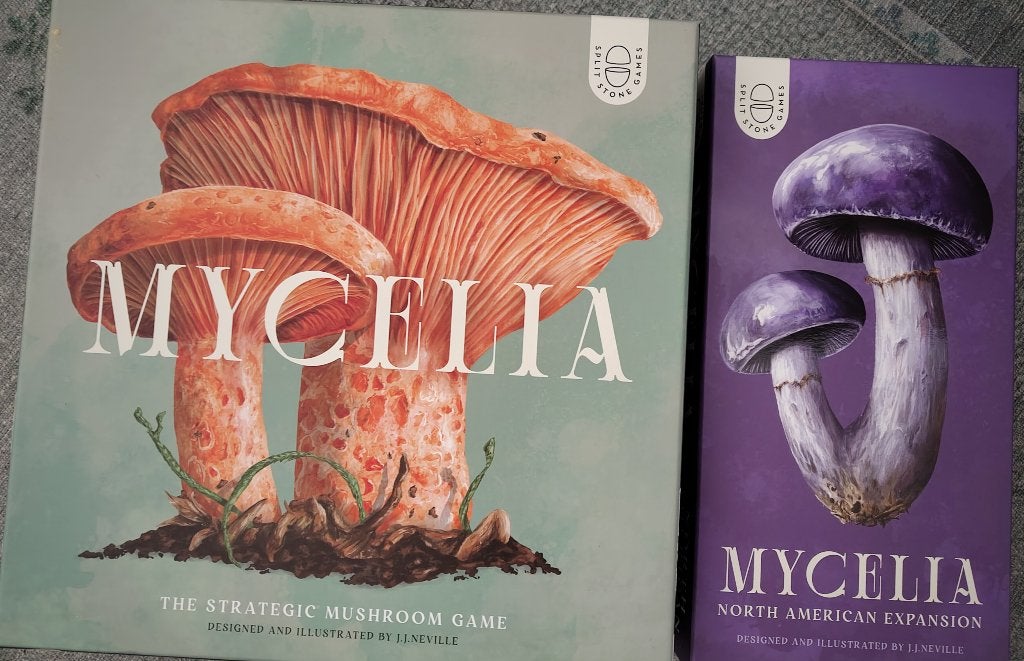 Mycelia Deluxe Edition + North American Expansion KS Edition, Vijf spelers of meer, Ophalen of Verzenden, Zo goed als nieuw, Split Stone Games