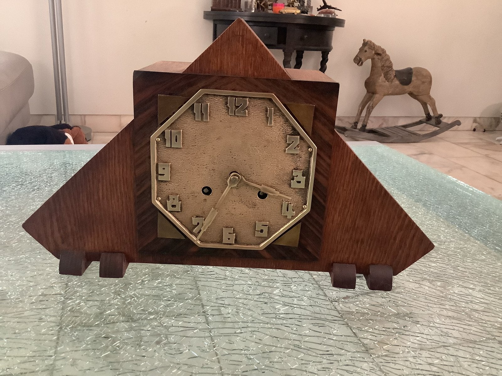 Prachtige Amsterdamse School Art Deco Pendule prachtig model, Ophalen of Verzenden