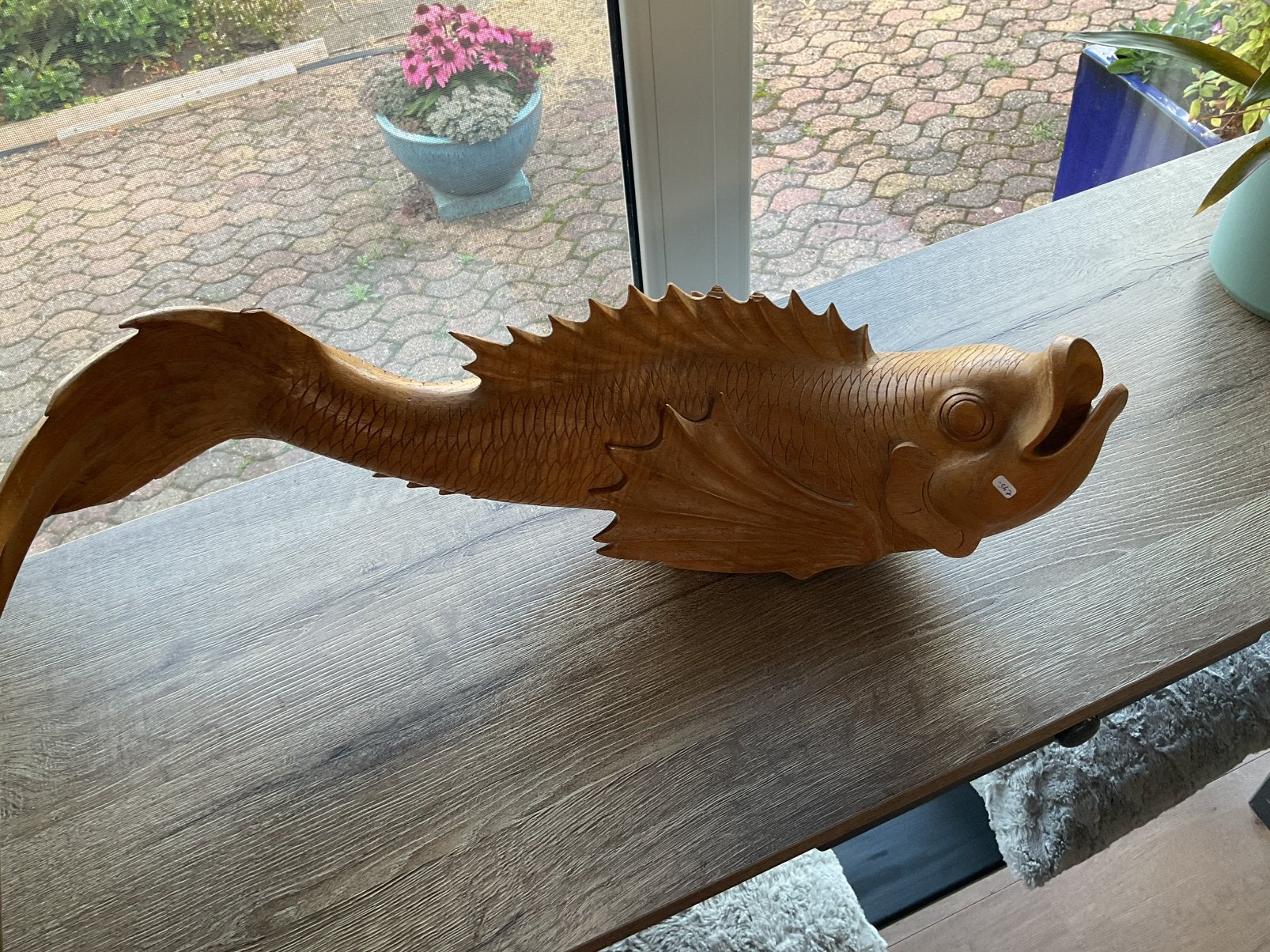 Houtsnijwerk van een karper, Ophalen, Houtsnijwerk, 50 - 100 cm, Zeeleven