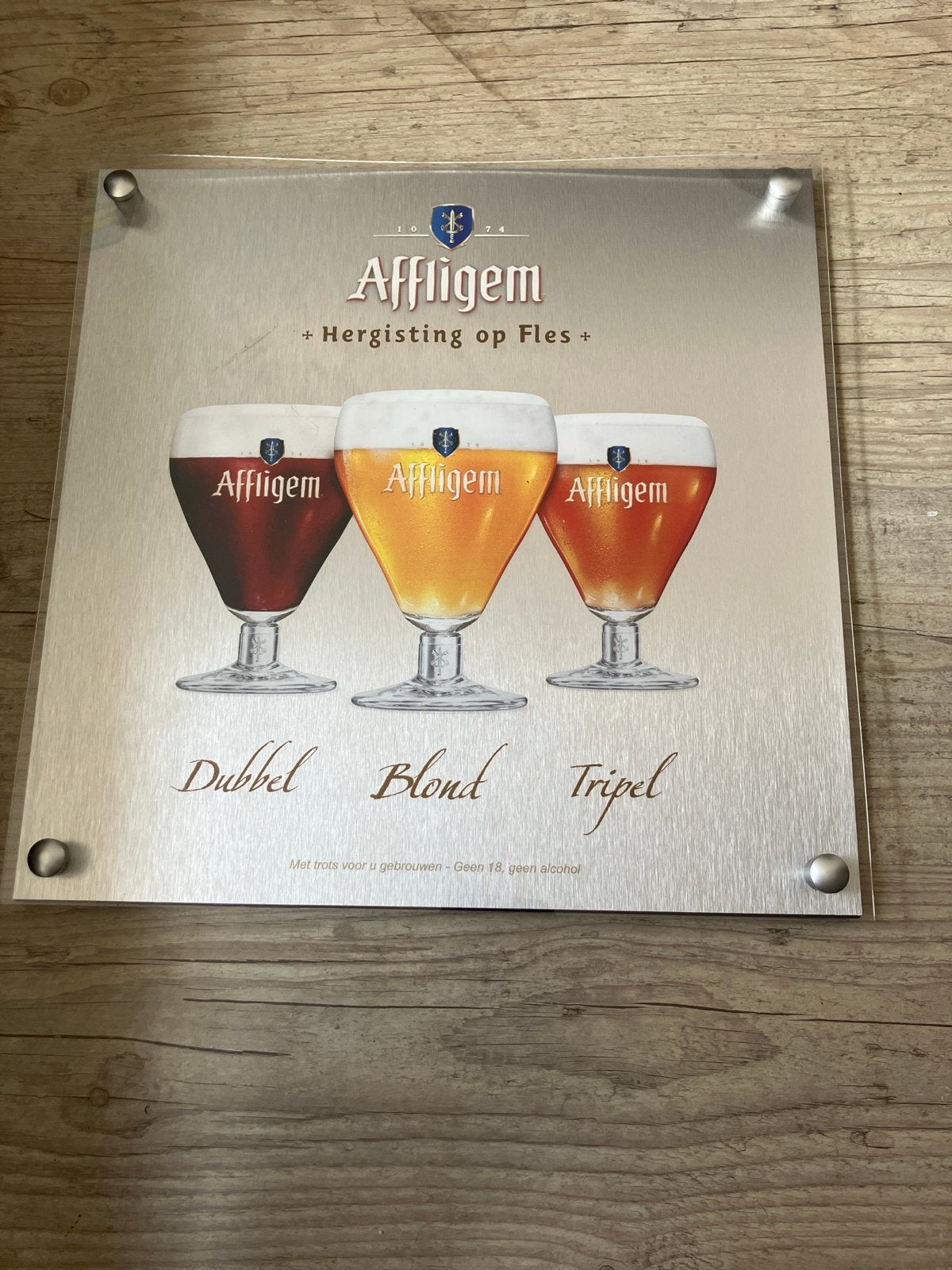 Affligem Reclamebord - Dubbel, Blond, Tripel, Ophalen, Gebruikt, Reclamebord
