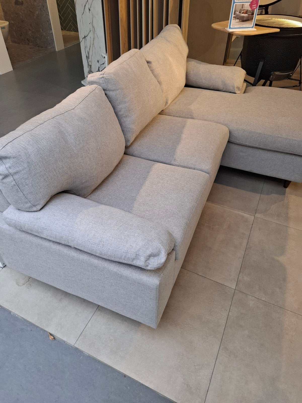JYSK GEDVED Hoekbank lichtgrijs, Ophalen, 100 tot 125 cm, Hoekbank, Zo goed als nieuw