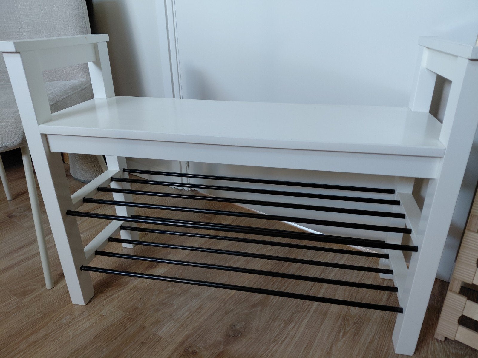 Ikea Hemnes schoenenrek/bankje wit 85x32, Ophalen, Zo goed als nieuw