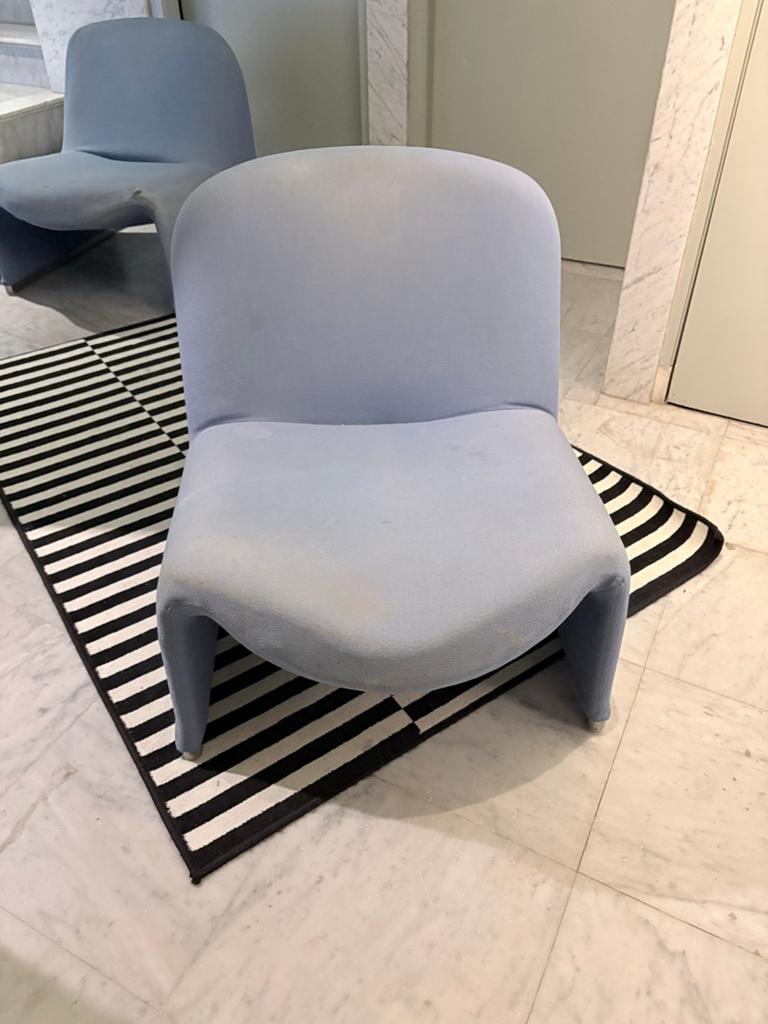 2 Alky fauteuils (Giancarlo Piretti), Ophalen, Gebruikt, Blauw, Eén